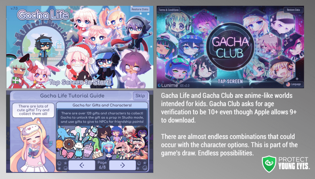 Gacha Life & Gacha Club. Anime for Kids? A Protect Young Eyes Review